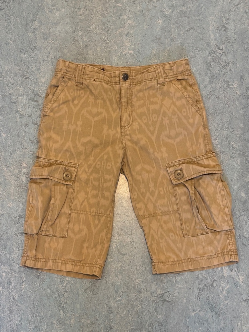 Tea Collection Boys Tan Printed Cargo Shorts Size 10